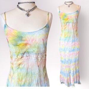 Vintage Pastel Babydoll Maxi Dreamcore Fairy Kei Ruffle Flare Romantic Angel Y2k